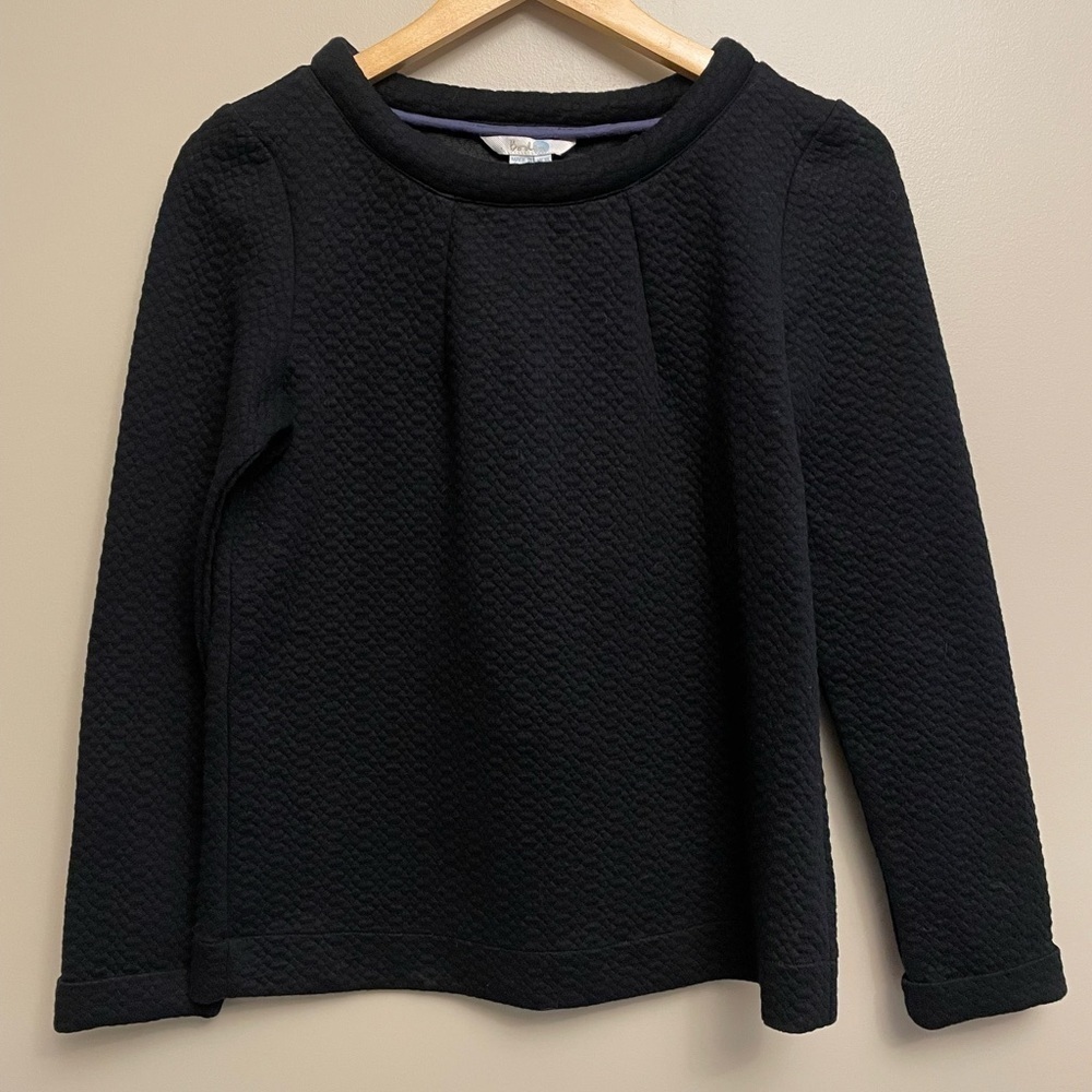 Boden Quilted Shirt Black Long Sleeve Size 6